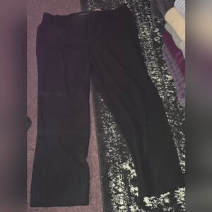 Black Straight-Leg Dress Pants